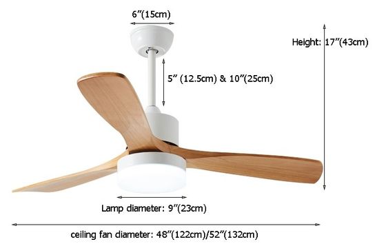 Metall 110V 220VDC 35W und hölzernes Deckenlüfter-Licht für Wohnzimmer