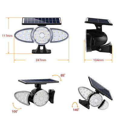 Drei Sonnemmessfühler-Wandleuchte der Kopf-100-400LM 38PCS LED für Bahn