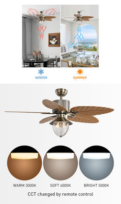 Modernes dekoratives unsichtbares einziehbares Fernsteuerungsblatt 4100k Crystal Ceiling Fan With Light