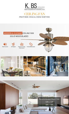 Modernes dekoratives unsichtbares einziehbares Fernsteuerungsblatt 4100k Crystal Ceiling Fan With Light