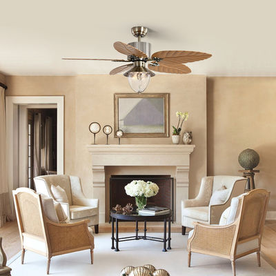 Modernes dekoratives unsichtbares einziehbares Fernsteuerungsblatt 4100k Crystal Ceiling Fan With Light