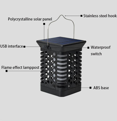 Licht-Solaraufflackern-Stangen-Licht ABS 95lm/w LED FCC modernes Solarlandschafts