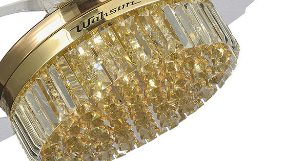 Einziehbares Deckenlüfter-Licht Crystal Lampshade Silents LED 36W mit faltenden Blättern