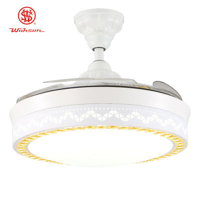 Moderner dekorativer weißer faltbarer Deckenlüfter 5250lm 70W mit Licht für Haus
