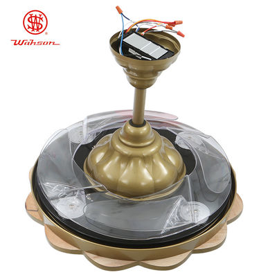 Acrylgoldeinziehbares Deckenlüfter-Licht-warmes Weiß des lampenschirm-150lm/W