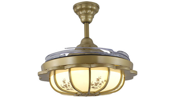 Acrylgoldeinziehbares Deckenlüfter-Licht-warmes Weiß des lampenschirm-150lm/W