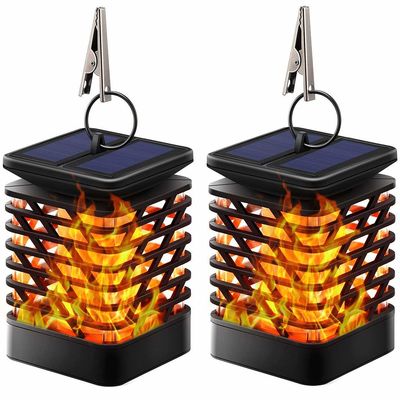 Funkelnde 30-40LM 3000K-3500K flackernde Flammen-Solarlaterne, die Solargarten-Licht hängt