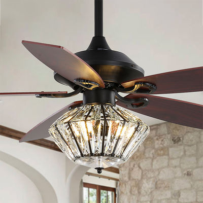 Blatt-Matt Black Ceiling Fan With-Fernbedienung 120V 52Inch 5 Metallfür das Wohnzimmer Innen