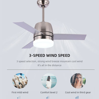 Nordischer moderner gebürsteter Nickel-Deckenlüfter der Art-65W 3000K mit hellem 36 Zoll