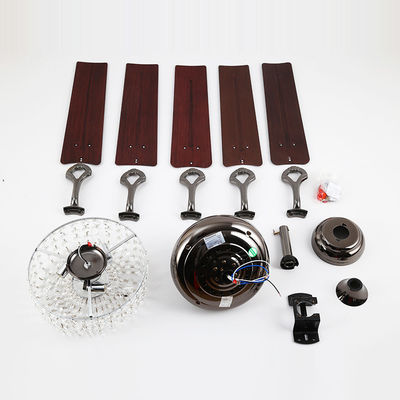 Büro-Deckenlüfter 4100K 3600LM Crystal Flush Mount Ceiling Fan mit heller Zug-Kette