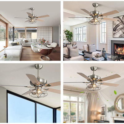 Moderner Matte Brown 120V 60w 52 Zoll-Crystal Ceiling Fan Light European-Art
