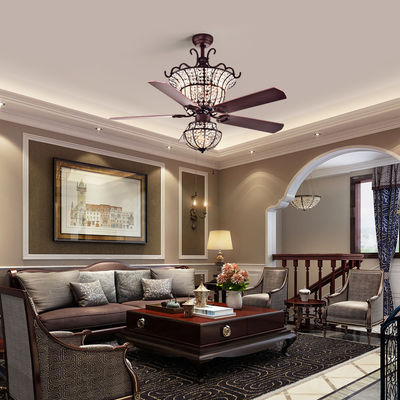 Luxus-6000LM 48 Leuchter-Crystal Ceiling Fan Light For-Wohnzimmer des Zoll-1220MM