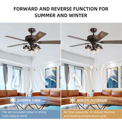 Licht 52Inch Crystal Cooling Air Ceiling Fan