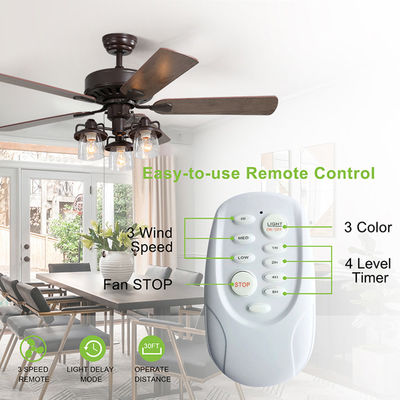 Licht 52Inch Crystal Cooling Air Ceiling Fan
