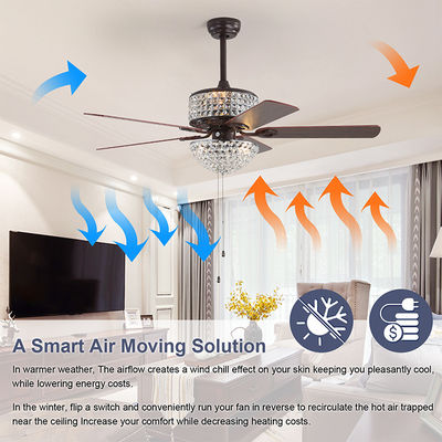 Berg-Crystal Chandelier Ceiling Fan Remote-Steuerung des Schlafzimmer-AC110V 4100K ebene