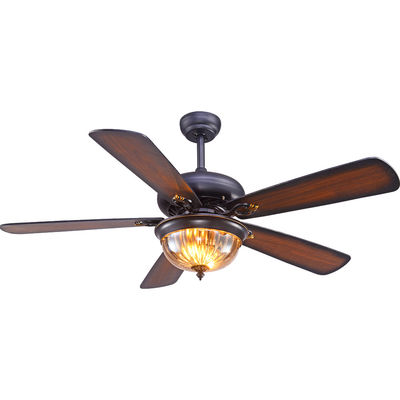 Westing bringt 52cm 110AC Schwarzes Crystal Ceiling Fan Light 5 Blätter 3 Lampenschirme unter