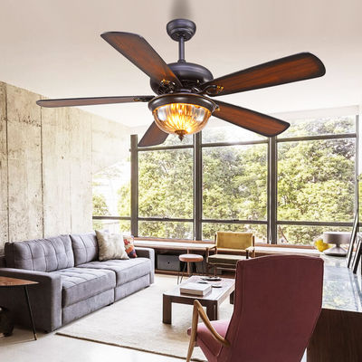 Westing bringt 52cm 110AC Schwarzes Crystal Ceiling Fan Light 5 Blätter 3 Lampenschirme unter