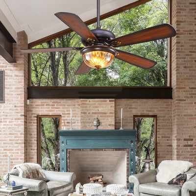 Westing bringt 52cm 110AC Schwarzes Crystal Ceiling Fan Light 5 Blätter 3 Lampenschirme unter