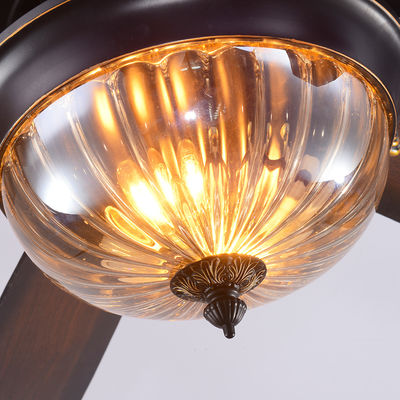 Westing bringt 52cm 110AC Schwarzes Crystal Ceiling Fan Light 5 Blätter 3 Lampenschirme unter