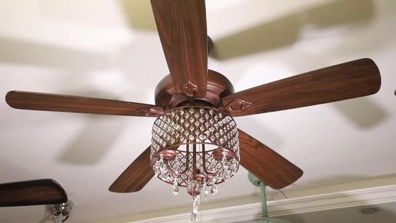 Kein Deckenlüfter-Glas-Lampenschirm-Esszimmer-Leuchter-Ventilator der Geräusch-18w antiker Bronze