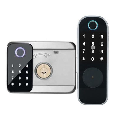 Ttlock Tuya mit Seiten versehener Fingerabdruck-Verschluss APP Doppeltes für Eisen-Tor-Silber-Schwarzes