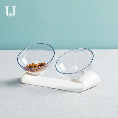 Stützbare transparente doppelte Schüssel-Hundezufuhr Neigung erhöhte Cat Food Bowls