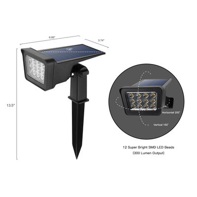 Justierbares Solarlicht 250LM LED landschafts