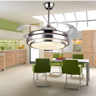 neutrales Weiß 6000k 4000lm Crystal Flush Mount Ceiling Fan
