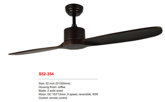 52&quot; festes hölzernes Energie 220v DC-Bewegungskaffee-Fernsteuerungsdeckenlüfter-Licht