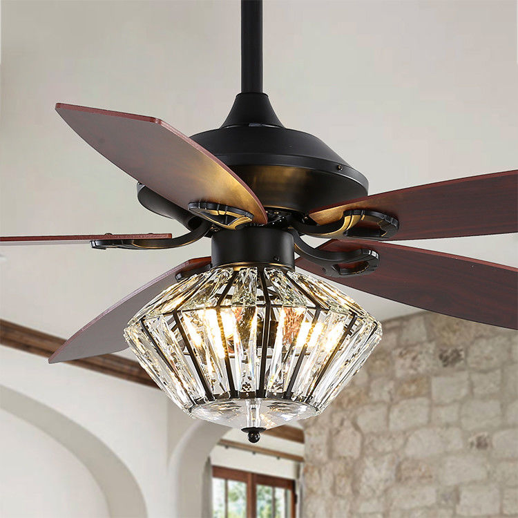 Blatt-Matt Black Ceiling Fan With-Fernbedienung 120V 52Inch 5 Metallfür das Wohnzimmer Innen