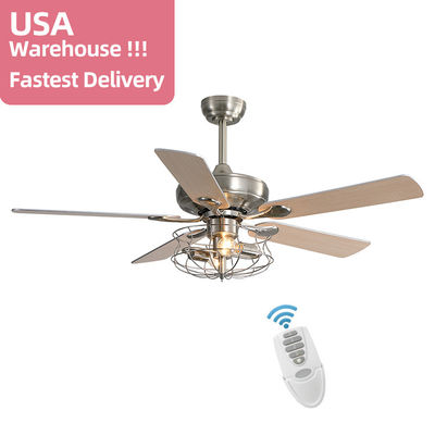 Moderner Matte Brown 120V 60w 52 Zoll-Crystal Ceiling Fan Light European-Art