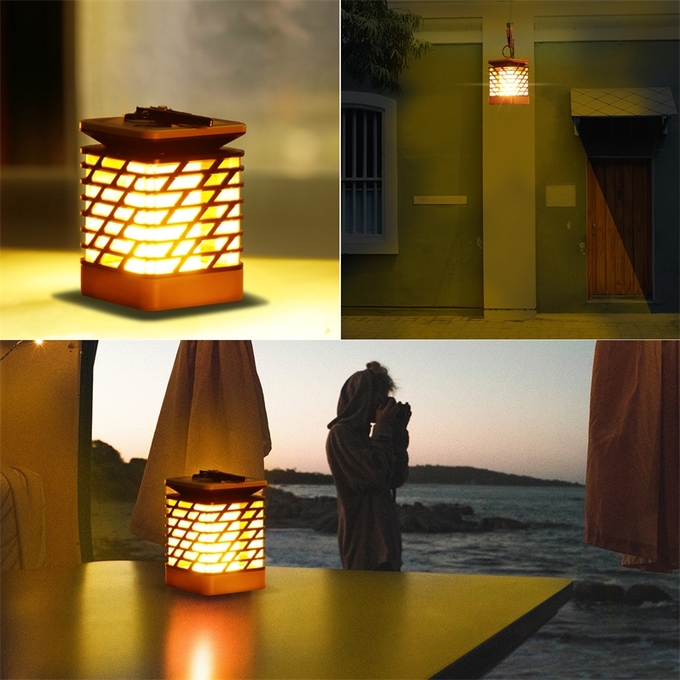 Hängende Solarfackel im Freien, die für Garten, wasserdichte Solarflammenlampe mit flackerndem Flammen-Effektlicht 6 beleuchtet