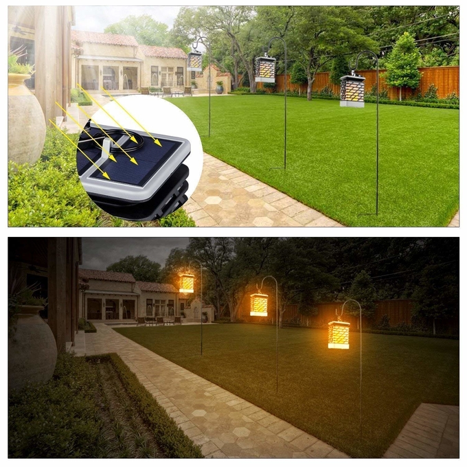Weihnachtsdekorative Partei-führte angetriebene hängender Garten-Solarsolarlaterne im Freien Solarflammen-Lichter für Garten Landscap 4
