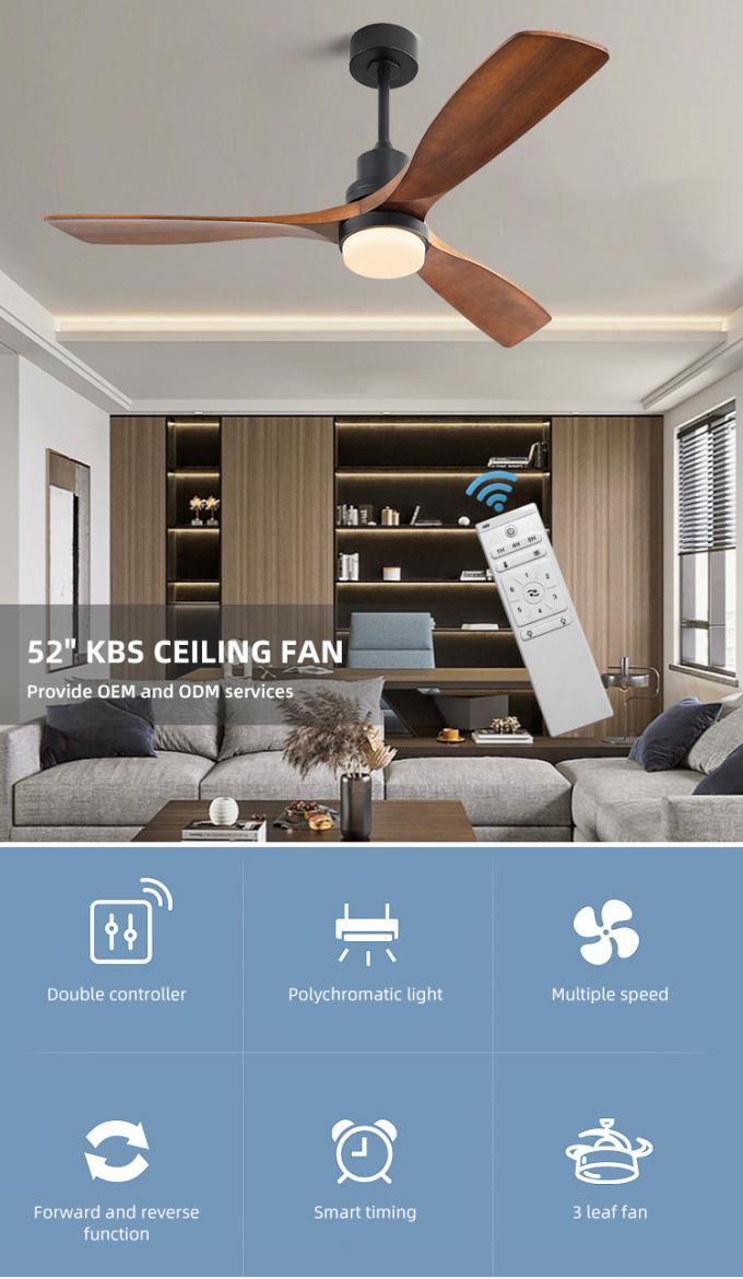Blatt-Smart Home-Fernsteuerungsdeckenlüfter Unterstützungs-Dimmable Wechselstrom-DCs 65W 3 mit LED-Licht