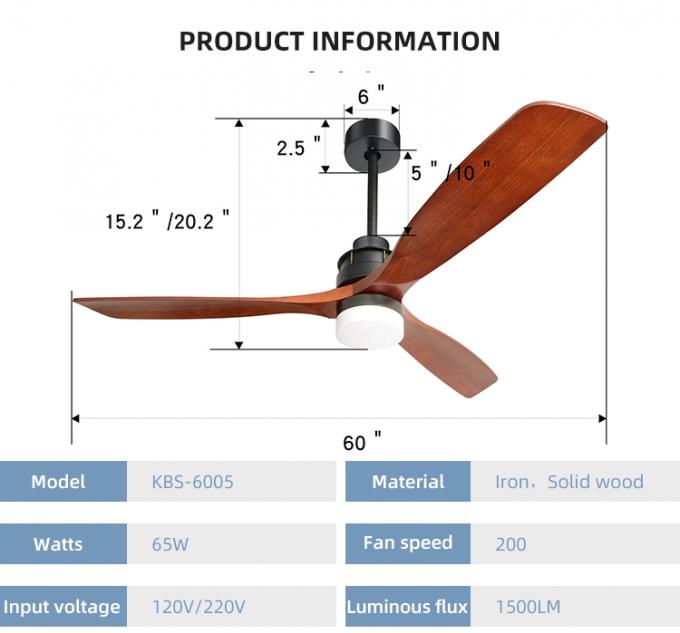 Moderne Mode-führte dekorativer Kaltluft-justierbarer 60 Zoll 3Blade Deckenlüfter-Licht
