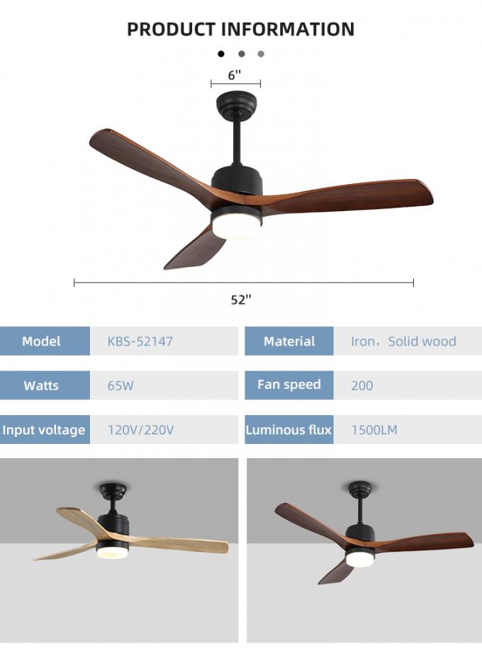 Zeit-Einstellungs-Wohnzimmer-Schlafzimmer des Wand-führte Fernsteuerungseisen-Blatt-52Inch Deckenlüfter-Licht