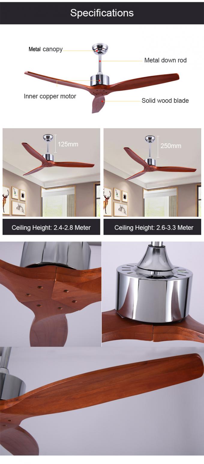 Zhongshan-Fabrik 52 Zoll-Dekor-moderne Wohnzimmer-festes Holz-Blatt-bunter Deckenlüfter