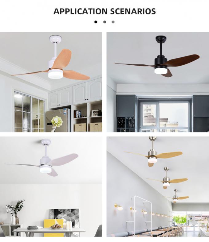 Moderne einfache 3 Eisen ABS Blatt-Dekorations-Wohngeführter InnenDeckenlüfter mit Licht