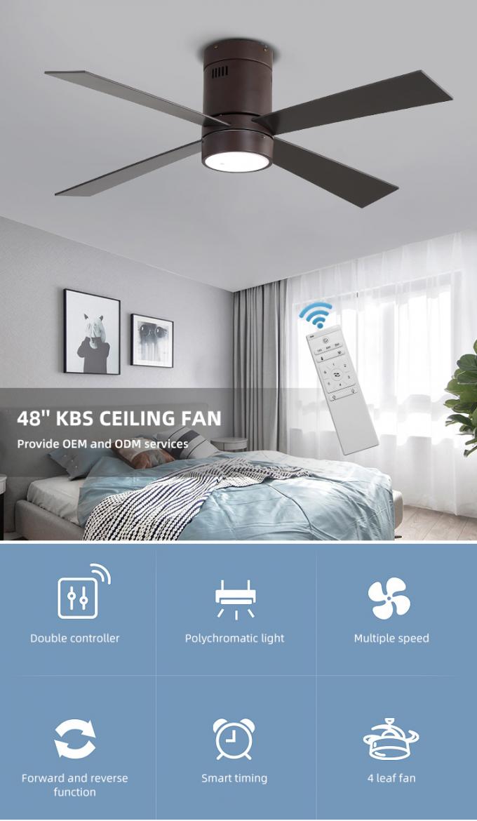 Neue dekorative Innenfernbedienung des Entwurfs-Eisen-Sperrholz-4 der Blatt-65W 48Inch führte Deckenlüfter-Licht