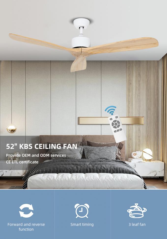 Dekoratives Wohnzimmer-geführter InnenDeckenlüfter heißes der Verkaufs-Eisen-fester hölzerner Blatt-52Inch 3