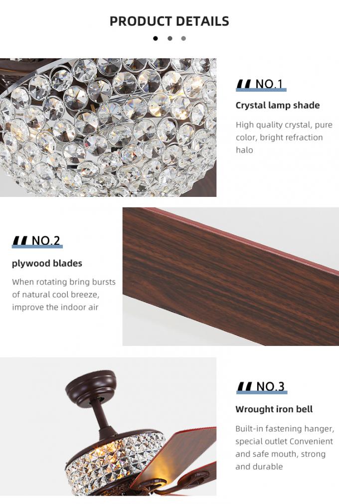 Super helle Blatt-dekoratives industrielles geführtes Deckenlüfter-Innenlicht des Eisen-52Inch 5