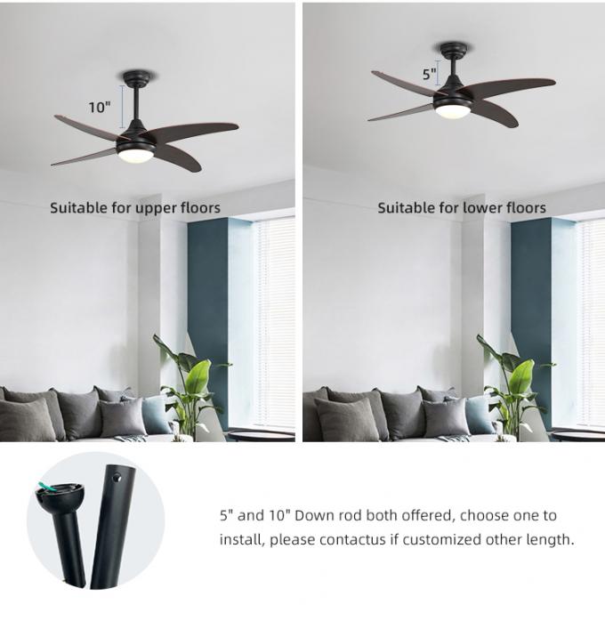 Energiesparende Blatt-dekoratives industrielles geführtes Deckenlüfter-Innenlicht des Eisen-Sperrholz-52Inch 4
