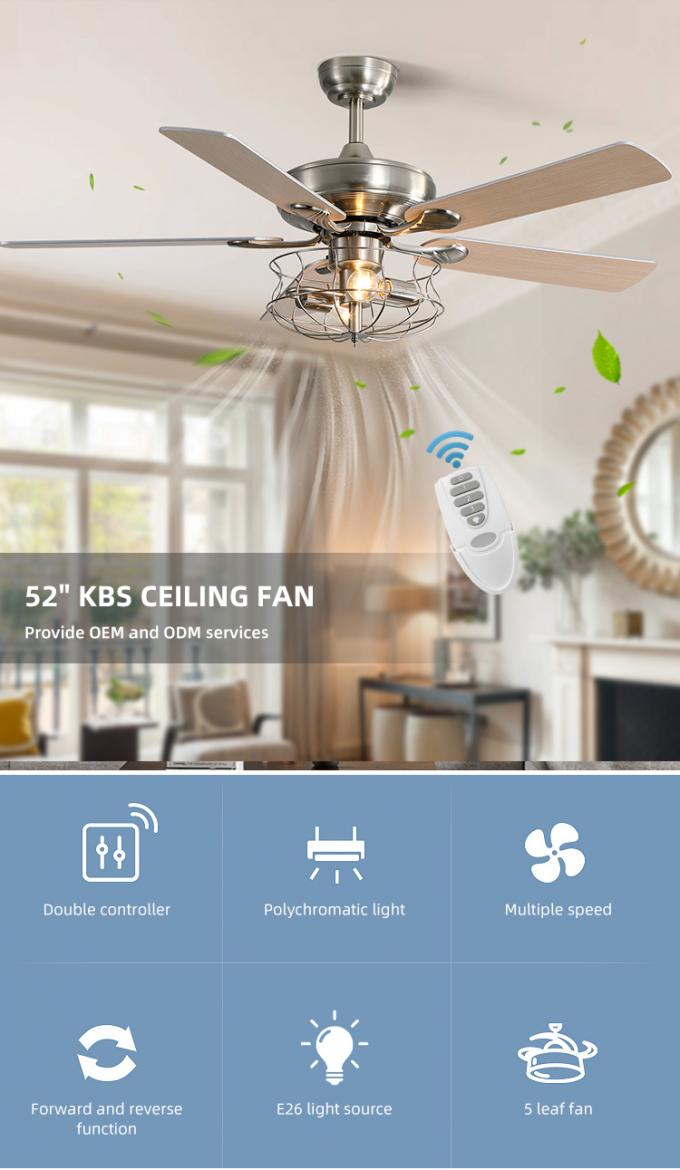 Leuchter-Deckenlüfter europäische Art-moderner Matte Brown Decor Livingrooms 52Inch mit Licht