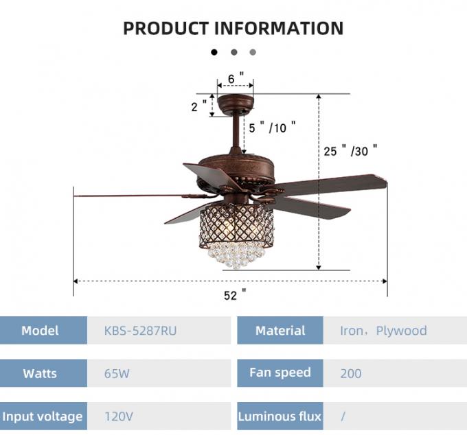 Populäres dekoratives Hauptfernsteuerungsrestaurant des Produkt-52Inch führte Deckenlüfter mit Licht