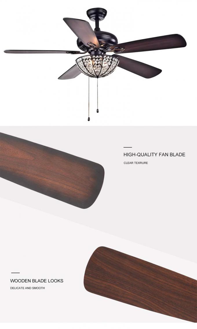 Bestseller- modernes Handwerks-Crystal Air Cooled Hanging Hotel-Landhaus-Entwurfs-Deckenlüfter-Licht
